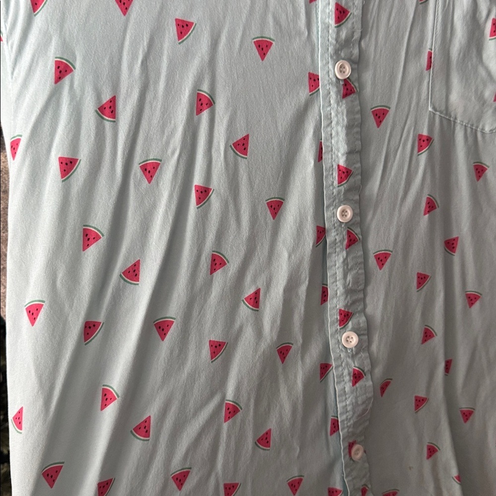 Tipsy Elves watermelon print Casual Button Down shoet sleeve Shirt size XL - Picture 4 of 4